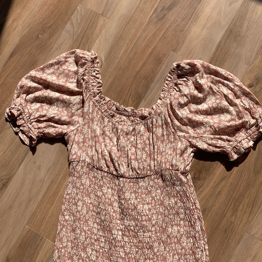 3/$33 Lily rose dress floral print Smocked puff sleeve cottagecore boho M jr - Picture 4 of 16